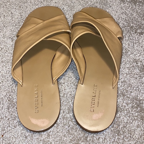 Everlane The Day Crossover Taupe Leather Slide Sandals Women’s 7.5 - Picture 5 of 7
